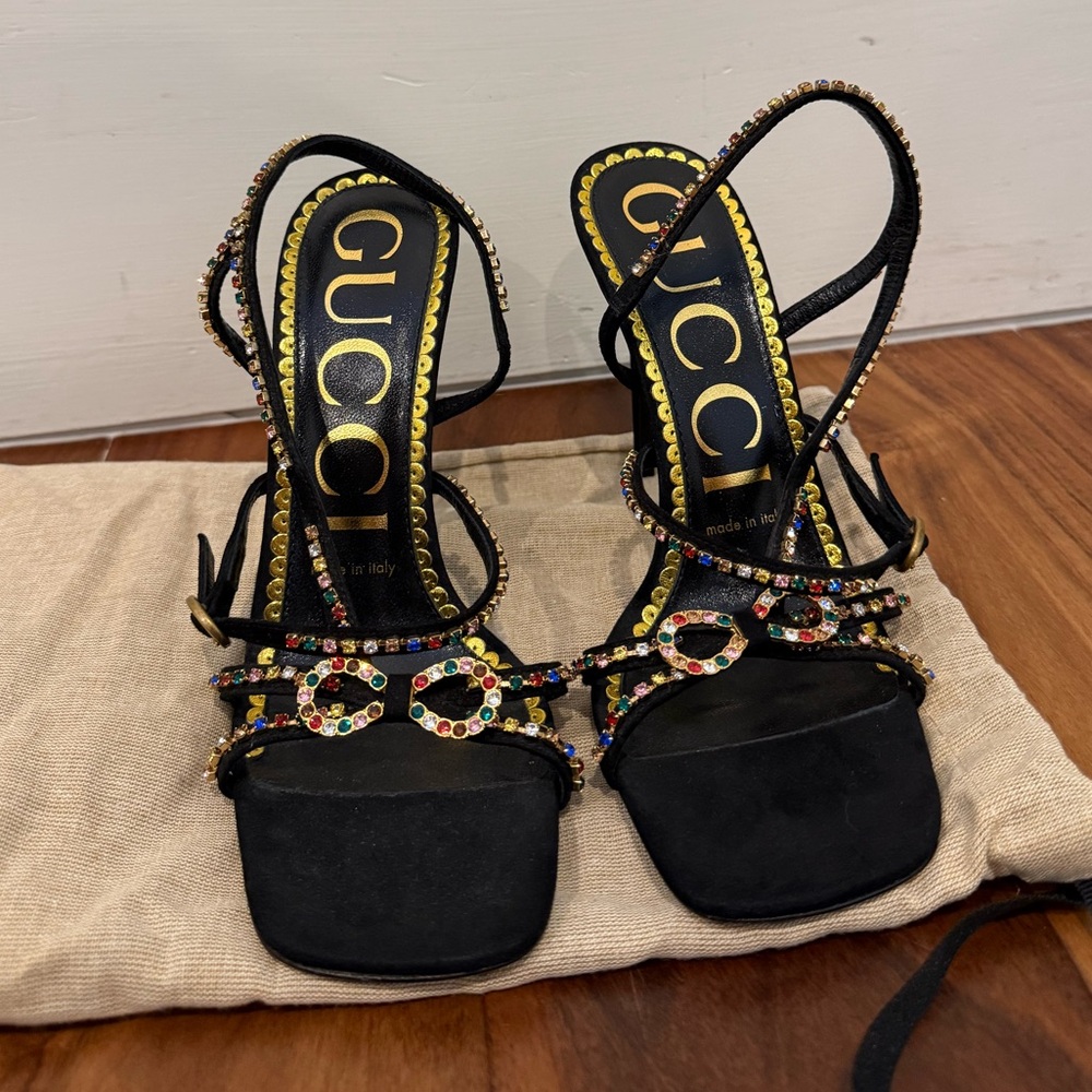 Gucci colorful rhinestone sandal heel in Size 37